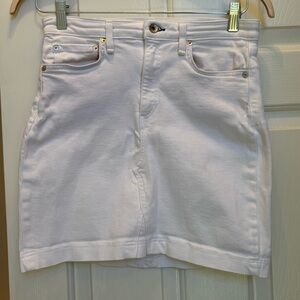 rag & bone White Denim Mini Skirt Size 29 High Rise Stretch Made in USA